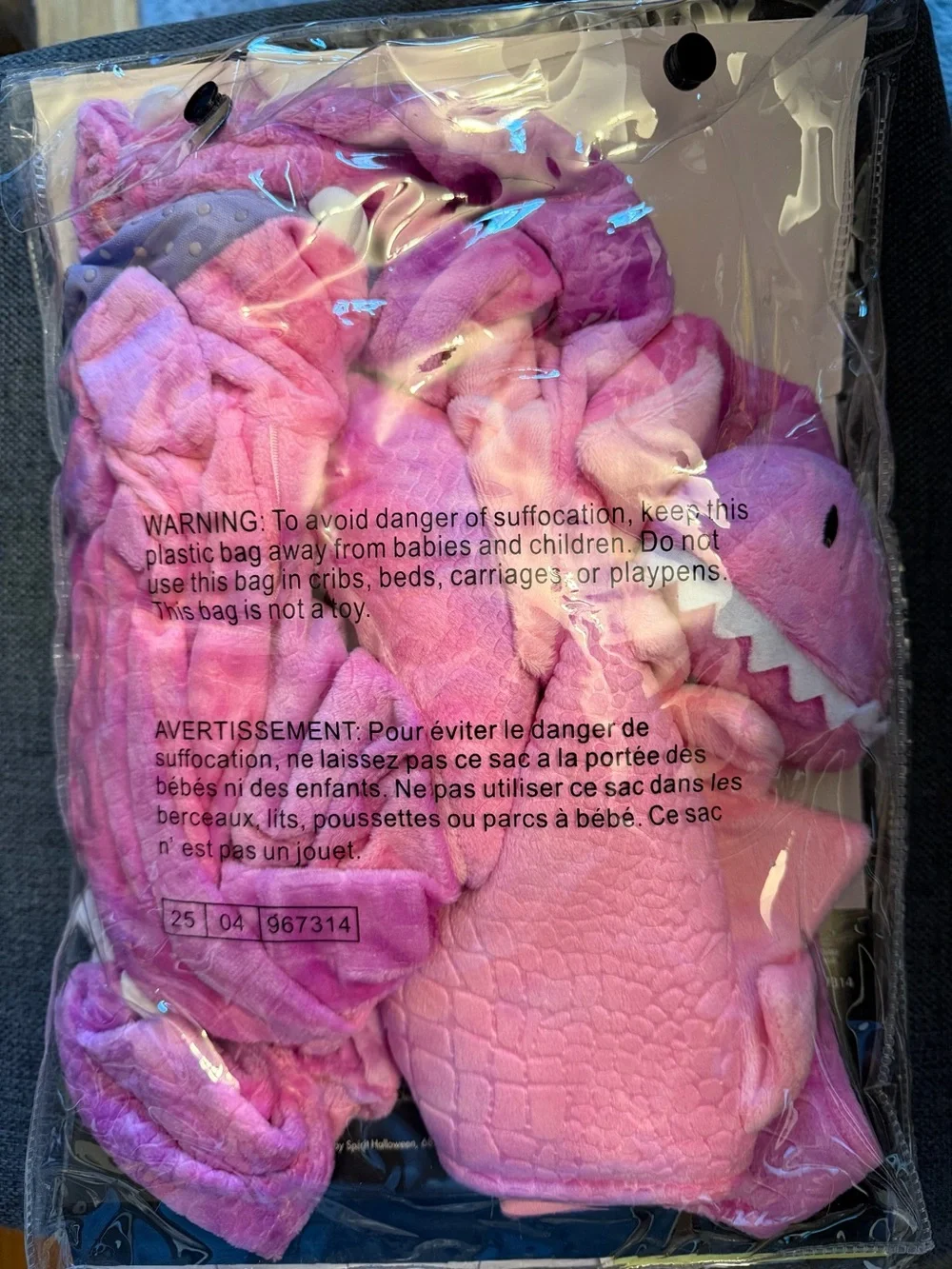 Spirit Halloween Pink Dino Cutie Infant Costume 12-18 months